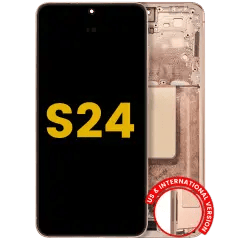 OLED-enhet med ram för Samsung Galaxy S24 5G (amerikansk och internationell version) (renoverad) (sandstensorange)