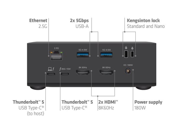 CLUB3D CSV-2562 13-1 Thunderbolt™ 5-dockingstation M.2 SSD 2x HDMI™ 8K60Hz Thunderbolt™ Share-certificeret 180 W