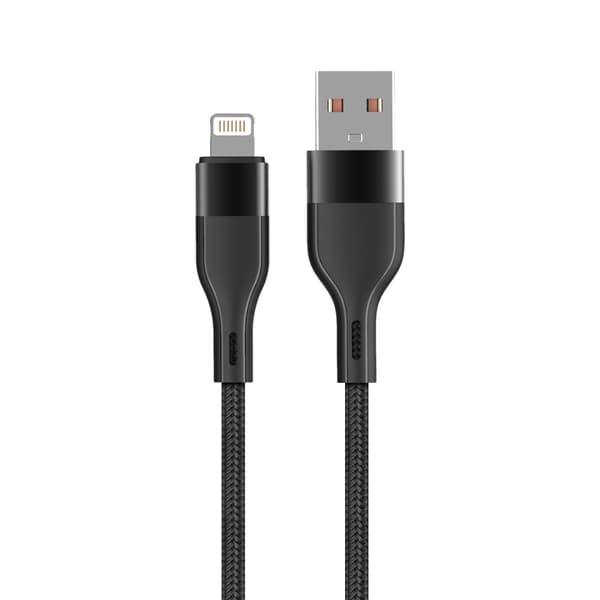 Maxlife MXUC-07 kabel USB - Lightning 1,0 m 2,4A svart nylon