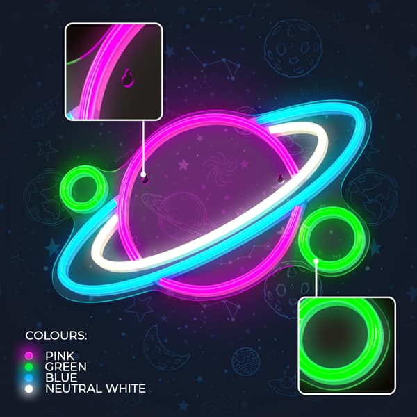 Neon PLEXI LED PLANET flerfärgad FPNE05X Forever Light