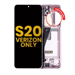 OLED-enhet med ram för Samsung Galaxy S20 5G (endast Verizon 5G UW-ram) (renoverad) (Cloud Pink)