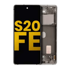 OLED-enhet med ram för Samsung Galaxy S20 FE 4G / 5G (renoverad) (Cloud White) vit