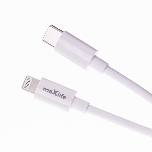 Maxlife MXTC-06-20AC PD QC laddare 1x USB-C 1x USB 20W vit + USB-C - Lightning-kabel 20W