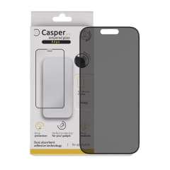 Casper Pro Edge Härdat Glas för iPhone 15 Pro (Detaljhandelsförpackning) (Sekretess) röd