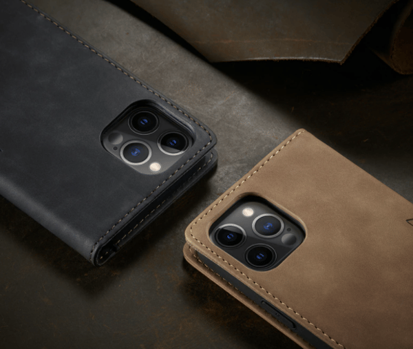 Läderfödral caseme 0013 för iphone 13 pro svart