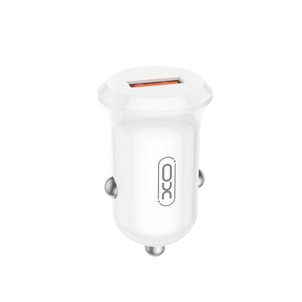 XO billaddare CC68 18W QC 1x USB vit vit