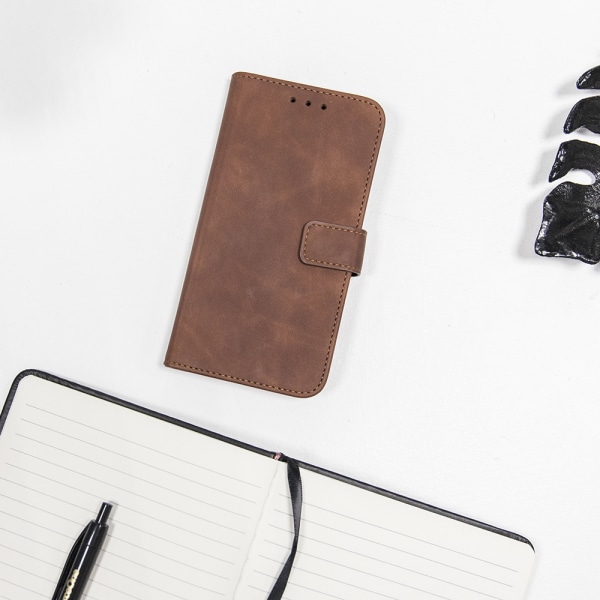 Smart Velvet-fodral för iPhone 14 pro 6,7" brunt brun