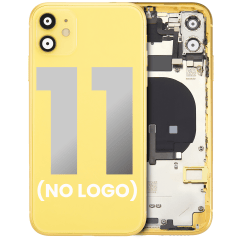 Baksida med förmonterade småkomponenter för iPhone 11 (ingen logotyp) (Eftermarknad Plus) (Gul) gul