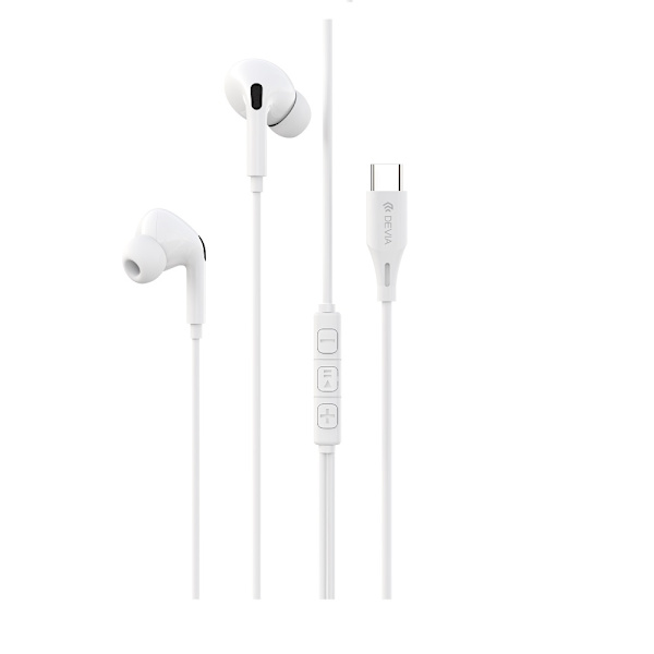 Devia Wired Headphones Kintone A2 Digital USB-C White