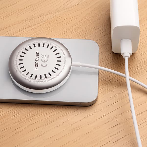 Forever MAWC-300 magnetisk trådlös laddare Qi2 15W silver