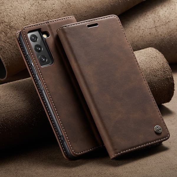 läderfodral för Samsung S22 plus mörkbrun