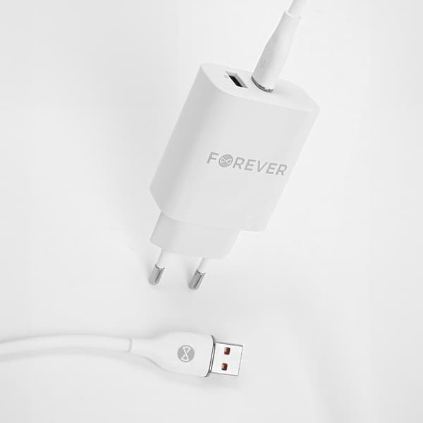 Forever kabel USB - USB-C 1,0 m 6A vit vit