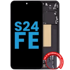 LCD-enhet med ram för Samsung Galaxy S24 FE 5G (USA & internationell version) (Eftermarknad: incell) (Grafit) svart