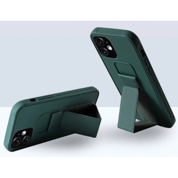 Kotelo Smart Velvet Book iPhone 13 - tummanvihreä vihreä
