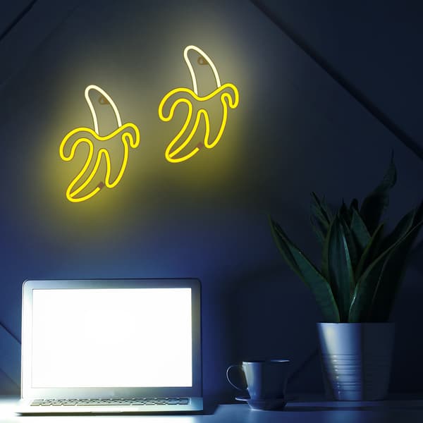Neon LED lamp BANANA white yellow Bat + USB FLNE10 Forever Light
