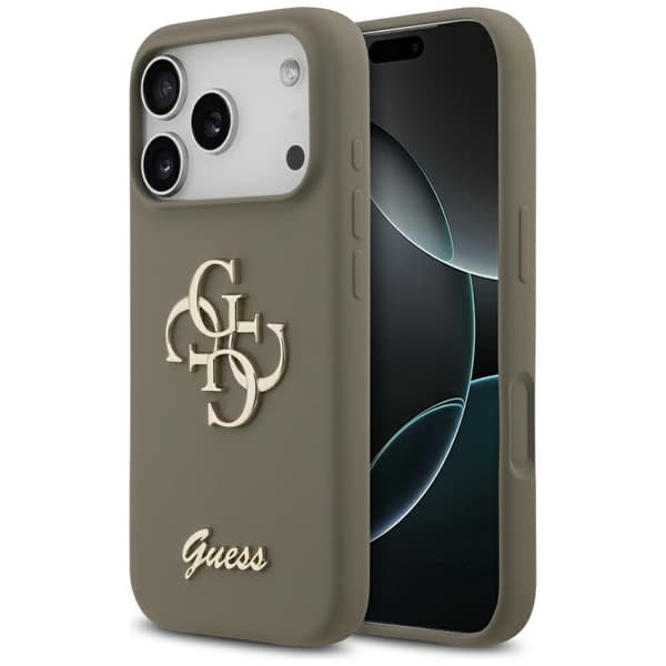 Guess Silicone Big 4G Script skal för iPhone 17 Pro Max brun
