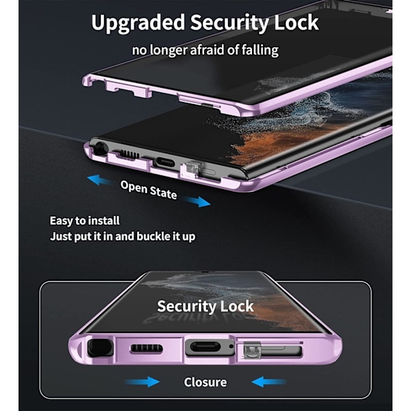 sekretessfodral bak o fram för Samsung S23 ultra grön grön