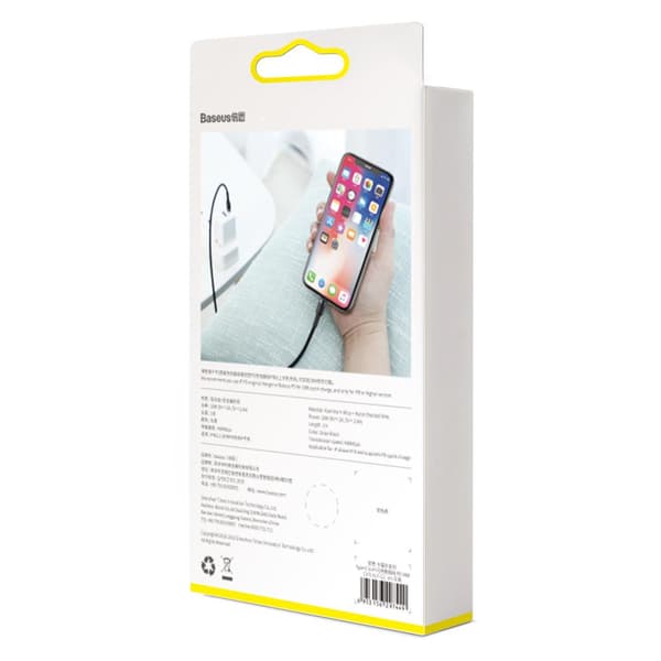 Baseus kabel Cafule PD USB-C - Lightning 1,0 m grå-svart 18W svart