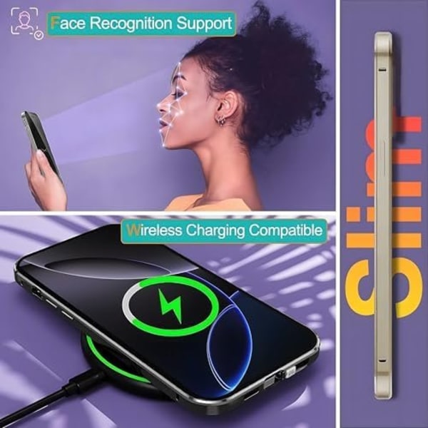 Sekretess dubbelt magnetiskt skal iphone 16 blå blå