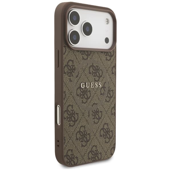 Guess 4G Ring Classic Logo MagSafe fodral för iPhone 17 Pro Max brun