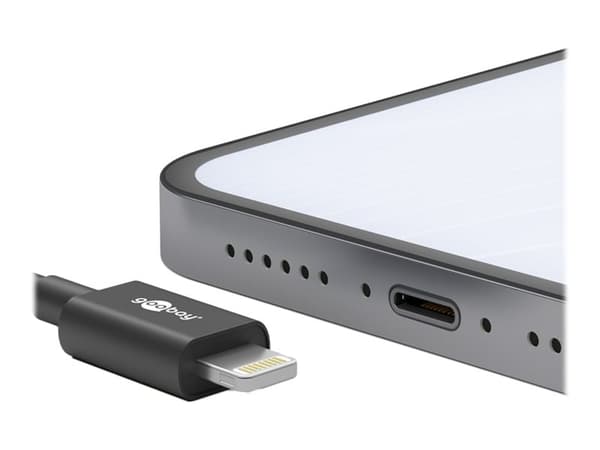 Goobay Lightning-kabel 1m svart MFi svart
