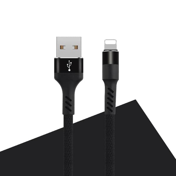 Maxlife MXUC-01 kabel USB - Lightning 1,0 m 2A svart nylon svart