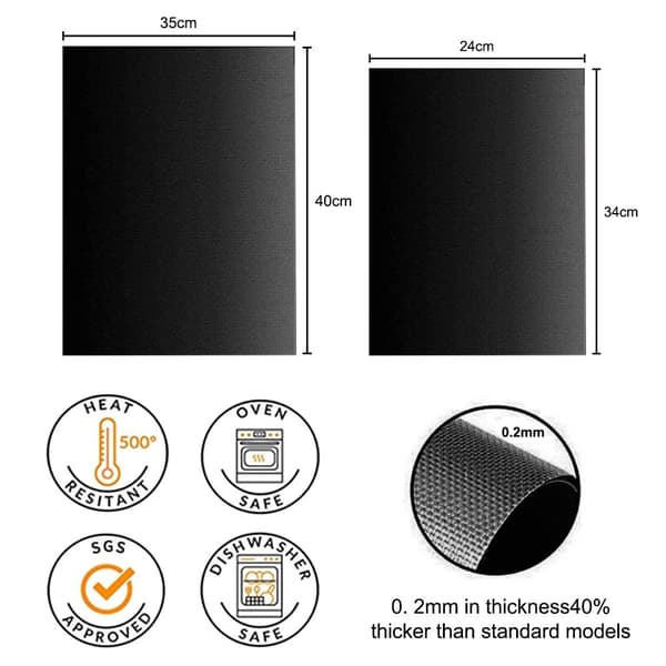 2-Pack Grillmatta och Återanvändbar BBQ Grill Mesh