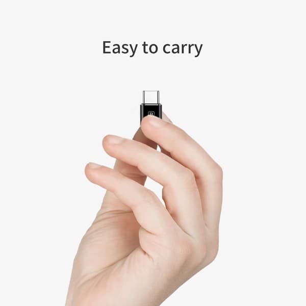 Baseus OTG-adapter microUSB - USB-C svart