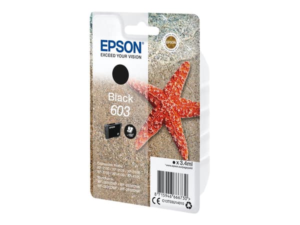 Epson 603 svart 150 sidor bläck C13T03U14010 svart