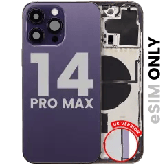 Baksida med smådelar för iPhone 14 Pro Max (amerikansk version) (Använd OEM-drag: Klass A) (Djuplila) lila