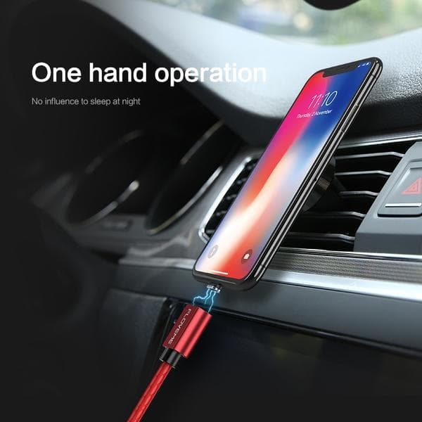 1m FLOVEME 3A Magnetic mico-USB|svart