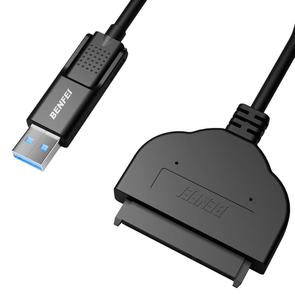 BENFEI-kabel USB-C USB-A 3.0 till SATA III för 2.5 HDD SSD svart