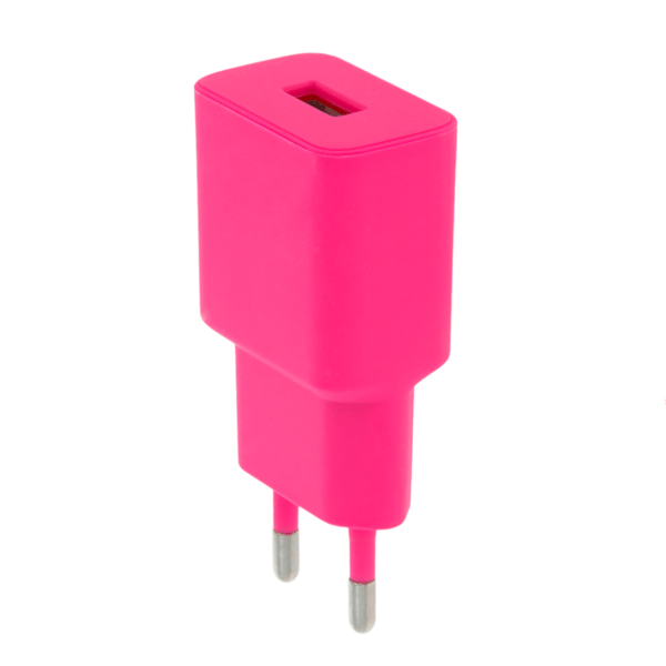 Setty laddare 1x USB 2,4A LSIM-A-126 rosa rosa