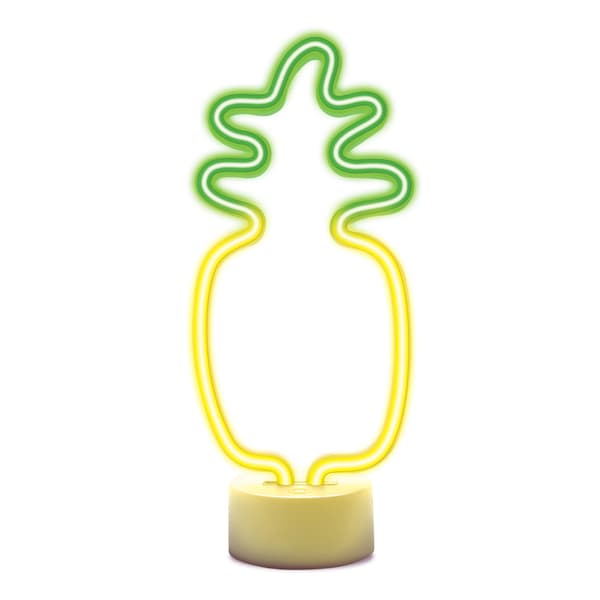 Neon LED på stativ PINEAPPLE orange grön USB-C FSC-12 Forever Light