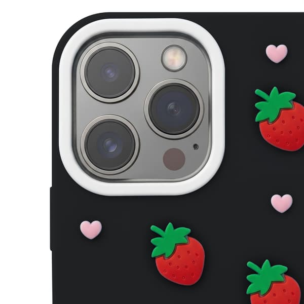 Jordgubbsfodral för iPhone 11 svart