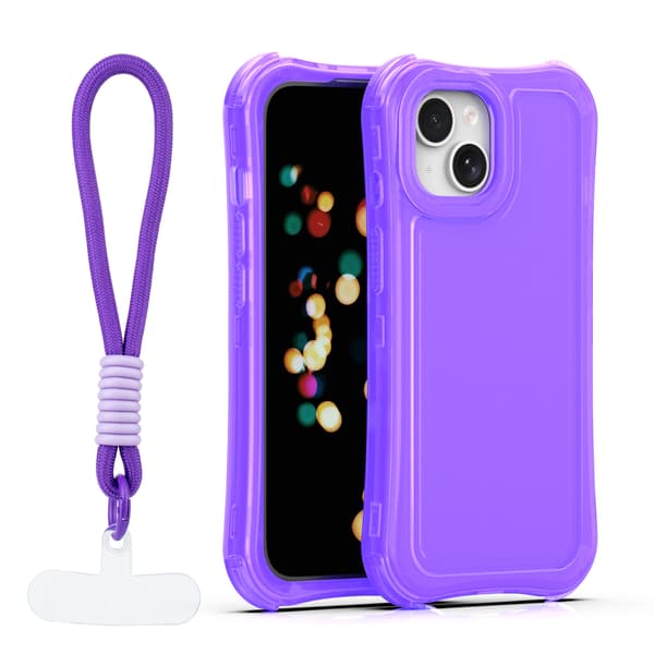 Safepop skal med rem för iPhone 15 lila lila