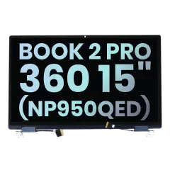 Komplett LCD-skärmmontering för Samsung Galaxy Book 2 Pro (360) 15\" (NP950QED) (Servicepaket) (Silver) silver
