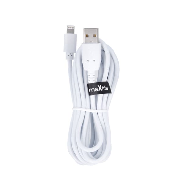 Maxlife-kabel USB - Lightning 3,0 m 2A vit vit