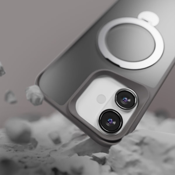 Etteri Matt Mag Ring-fodral för iPhone 16 grå grå