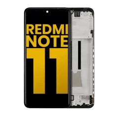 OLED-enhet med ram för Xiaomi Redmi Note 11 (renoverad) (alla färger) röd