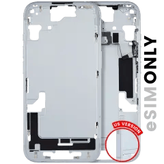 Mellanramshölje med smådelar för iPhone 15 (amerikansk version) (begagnad OEM-dragning: klass C) (blå) blå