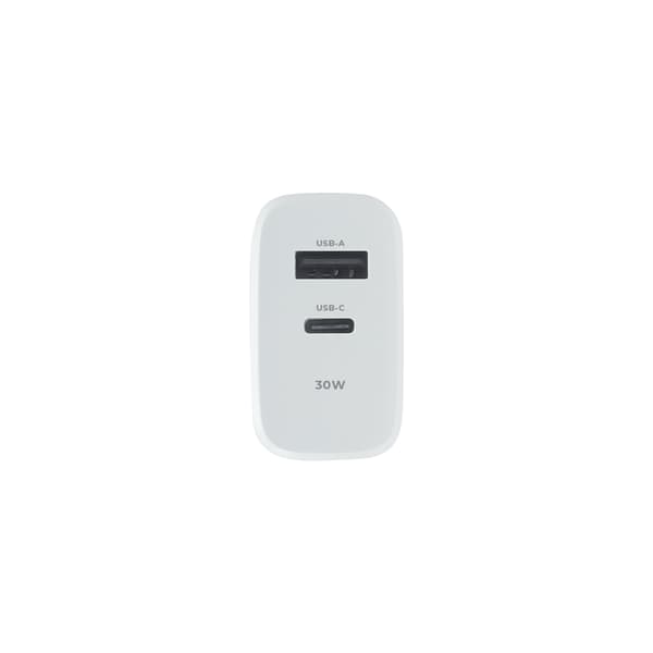 Maxlife MXTC-10-30AC PD QC laddare 1x USB-C 1x USB 30W vit
