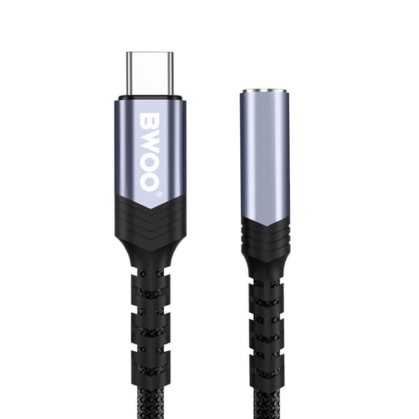 BWOO Adapter AUX 3 5mm - USB-C svart BZ47 svart
