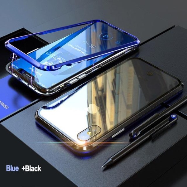magnet fodral med härdat glas för iphone Xs/X blå "Blue"
"Blå"
