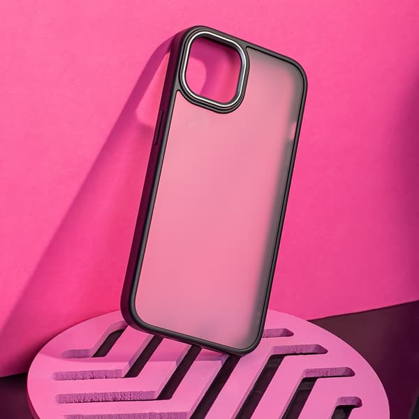 Satin Matt skal för iPhone 15 Plus svart