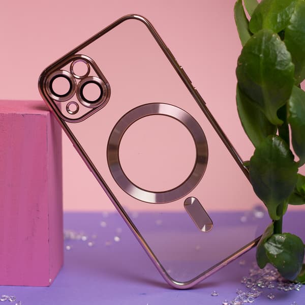 Färgad krom Mag-skal till iPhone 17 6,3\" roséguld