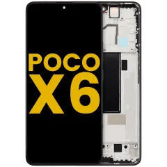 OLED-enhet med ram för Xiaomi Poco X6 (renoverad) (svart) svart