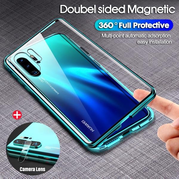 Double  magnet fodral med Huawei P30 pro|grön
