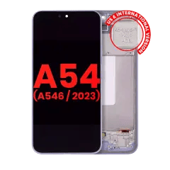 OLED-enhet med ram för Samsung Galaxy A54 5G (A546 / 2023) (USA & internationell version) (Eftermarknad Plus) (Violett)