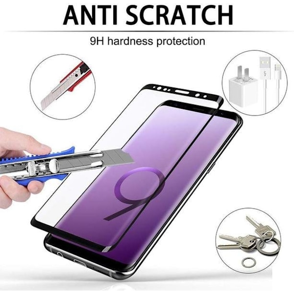 4 st   heltäckande Härdat för samsung s9 plus